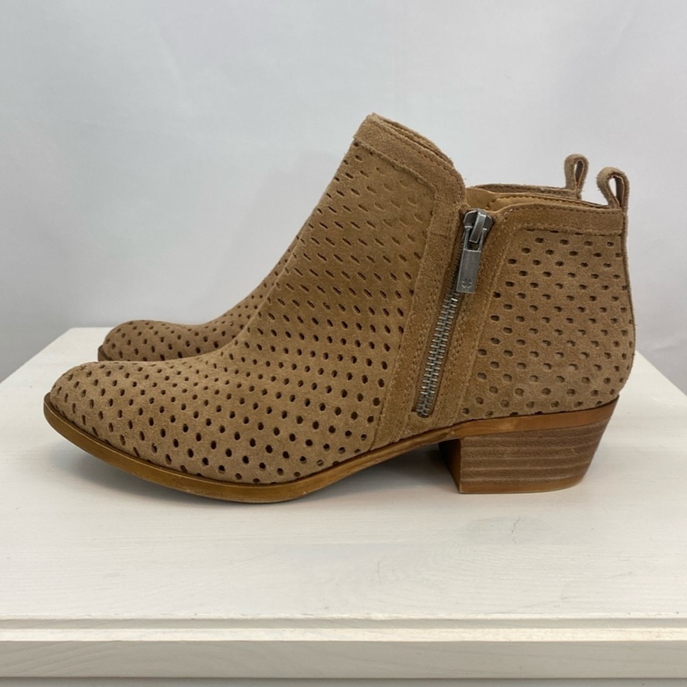 EUC Lucky Brand Laser Cut Ankle Booties
